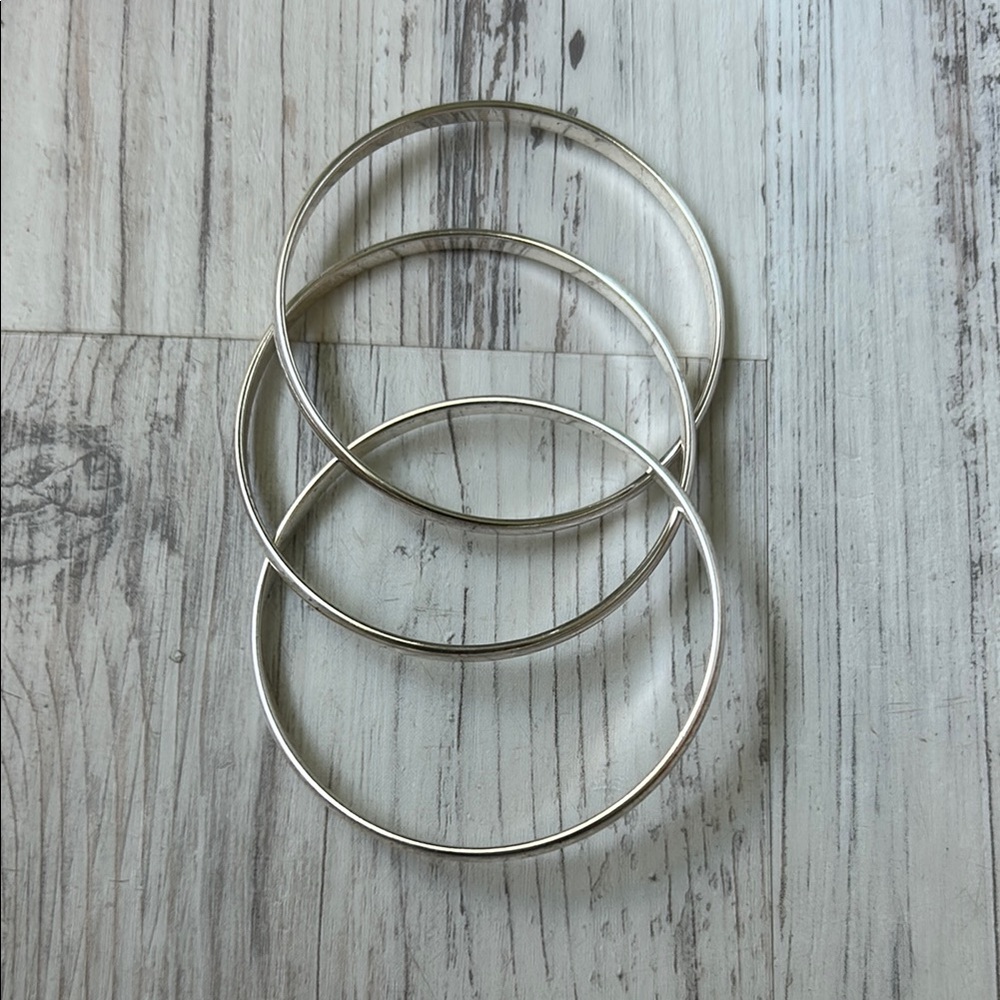 Chic Silver Plated Bangle Bracelet Set - image 4